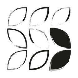geometric leaf shapes abstract pattern element vector image