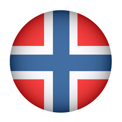 norway flag in circle shape isolated button vector