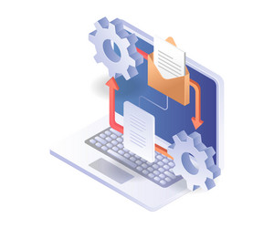process of sending data by email vector image