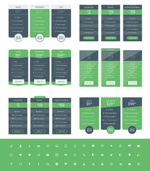 set of pricing table design templates for websites vector image
