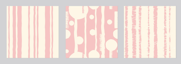 set of three seamless colorful striped patterns vector image