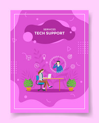 Live chat for customer support flat brochure Vector Image