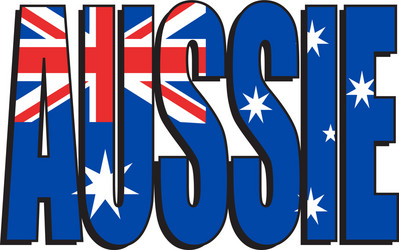 Australian aussie text with flag vector