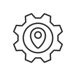 gps location setting icon in line design vector image