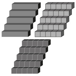 isometric stair steps geometric block structure vector image