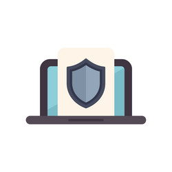 laptop displaying security shield icon for data vector image