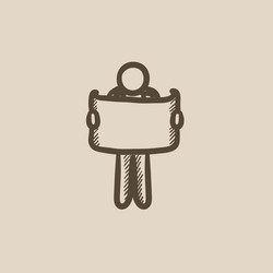 man looking at map sketch icon vector image
