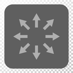radial arrows rounded square button vector image