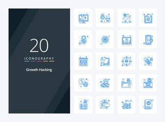 20 hacking blue color icon for presentation vector image