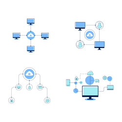 computing network icon design vector image