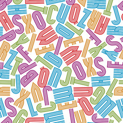 geometric seamless pattern with letters background vector image