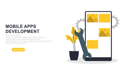 landing page template for mobile app development vector image