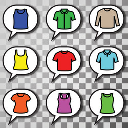 Set of t-shirts icon vector