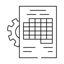 accounting working process erp line icon vector image