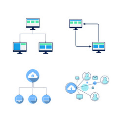 computing network icon design vector image