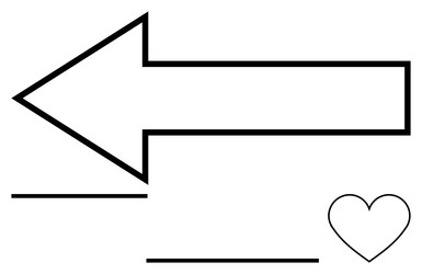 Left Arrow with Heart Shape vector image