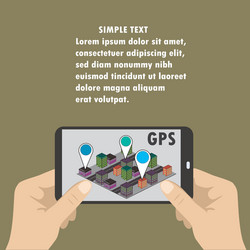 mobile navigation gps with map pointers vector image