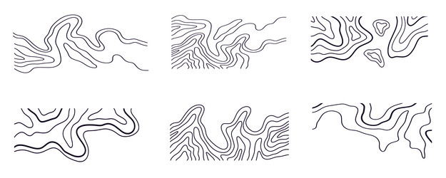 topography map shapes abstract wavy lines set vector image