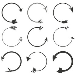 arrow circle icon circular motion shape rotating vector image