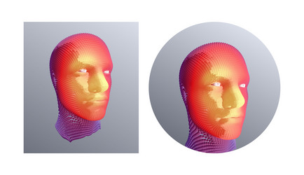 artificial intelligence concept face recognition vector