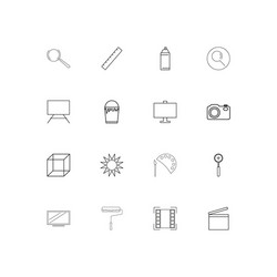 creative process and design linear thin icons set vector image