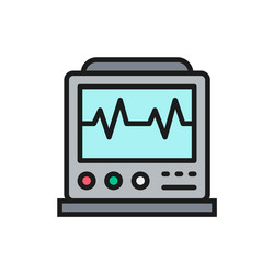 Ekg machine with pulse icu monitor vector