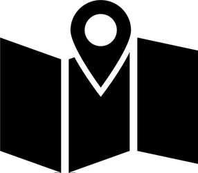 map with pin pointer flat icon vector image