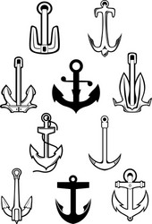 Nautical Anchor Collection Vector Image
