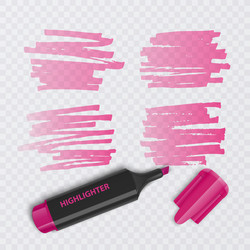 Set of colorful markers with highlighter elements vector