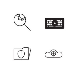 web simple outlined icons set vector image