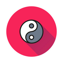 yin yang icon on round background vector