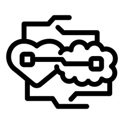 artificial intelligence connecting heart and brain vector image