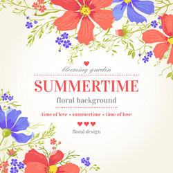 Floral Spring Greeting Card Vector Image