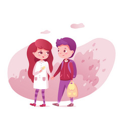 Loving couple holding hands Royalty Free Vector Image