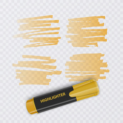 set of colorful markers with highlighter elements vector