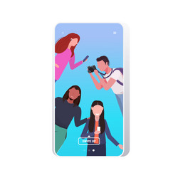 bloggers using digital camera and smartphone live vector image