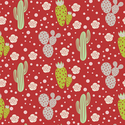 Cactus desert seamless pattern green vector