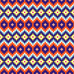 geometric rhobmus seamless blue and orange chevron Vector Image