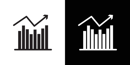 graph chart icon flat thin line vector image