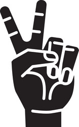 Peace hand sign icon simple style vector