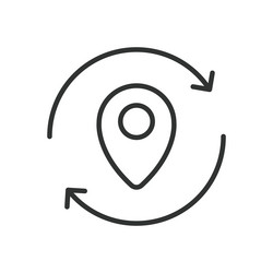 refresh gps location icon in line design vector image