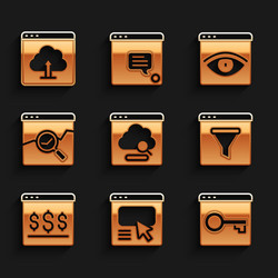 set cloud technology data transfer ui or ux vector image