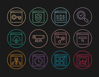 set line ui or ux design search engine online vector image