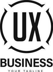 ux initial a logo design with abstract style vector image