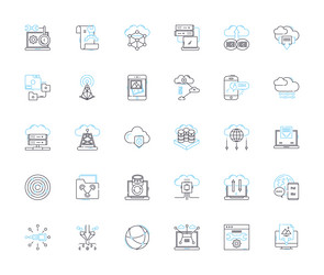 data analytics linear icons set insight trends vector image