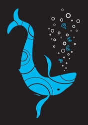 Hand drawn grunge of whale Royalty Free Vector Image