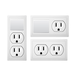 electrical socket type b with switch realistic vector image