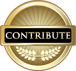 Gold Contribute Label vector image