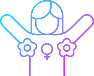 Radical feminism gradient linear icon vector