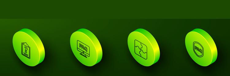 set isometric line clipboard with question marks vector image